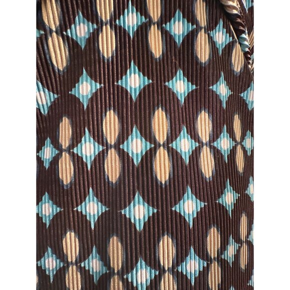 Apostrophe All Polyester Printed V-Neck Lightweight Long Sleeve Brown Abstract B - Picture 6 of 9